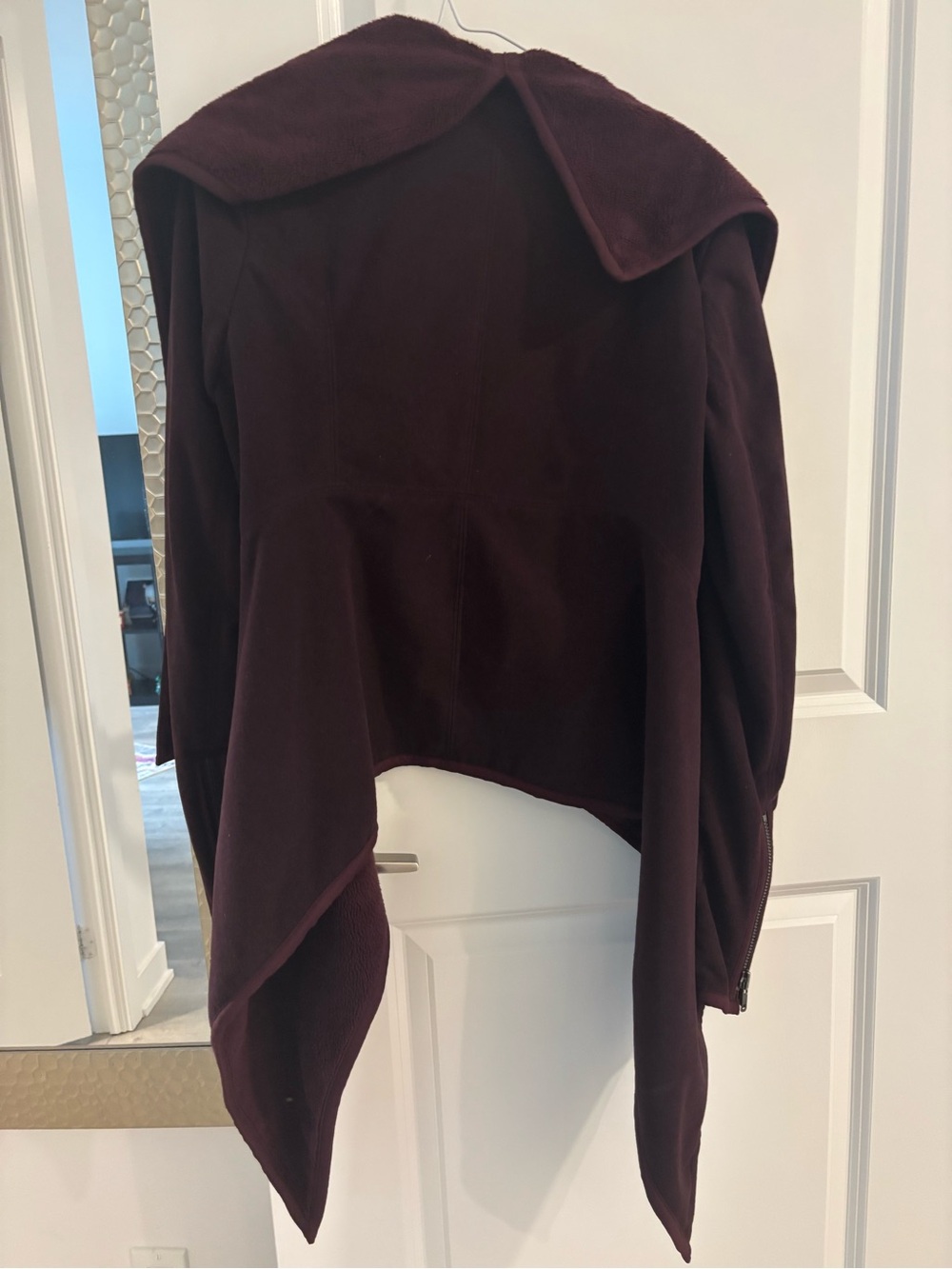 lululemon athletica Women's Draped Open Front Jacket in Deep Burgundy - Picture 3 of 5